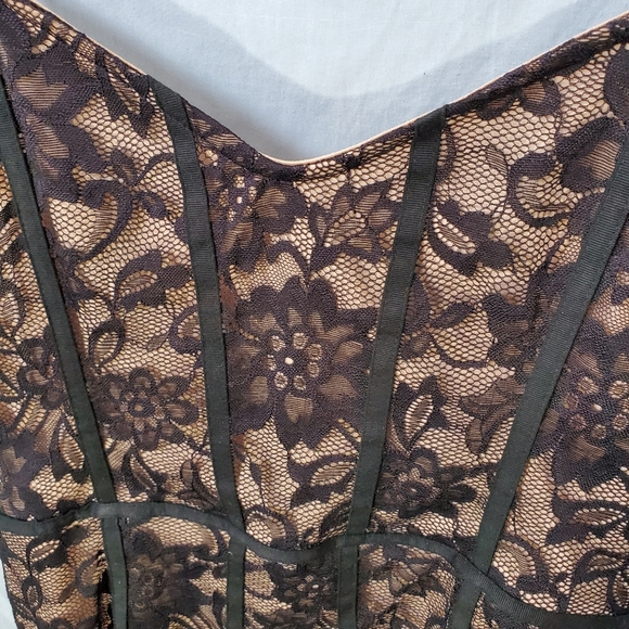 Lulus Black Lace Corset Style Slip Dress - Picture 4 of 10